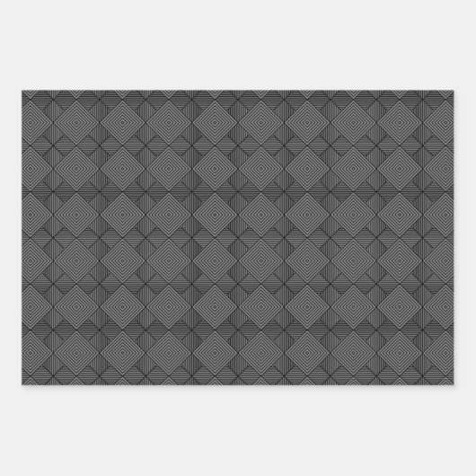 Grayscale ED Argyle Wrapping Papierbladen Inpakpapier Vel (Voorkant 2)