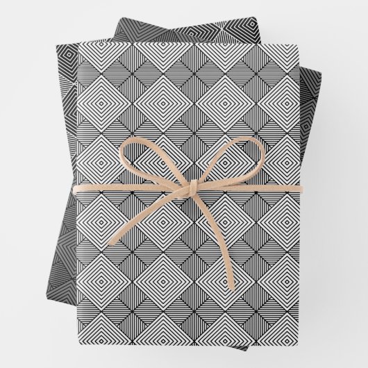 Grayscale ED Argyle Wrapping Papierbladen Inpakpapier Vel (In situ)