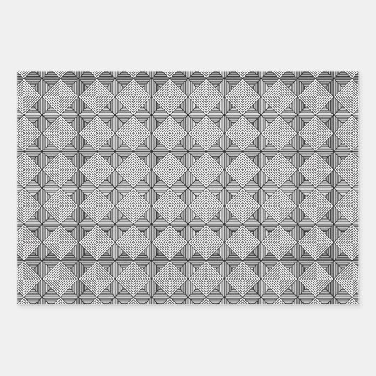 Grayscale ED Argyle Wrapping Papierbladen Inpakpapier Vel (Voorkant)