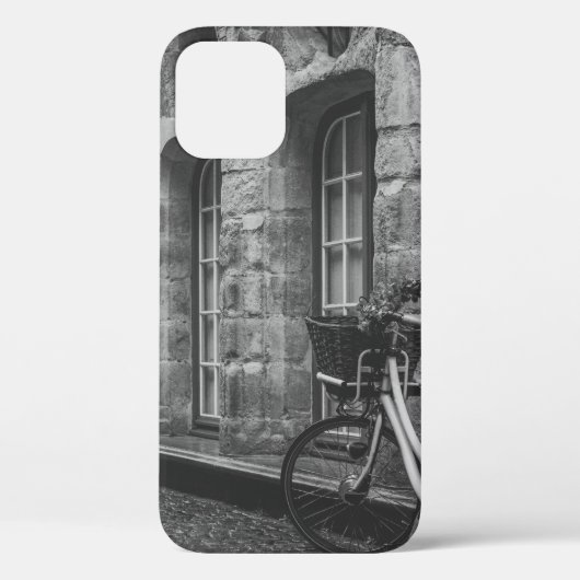 GRAYSCALE FOTO VAN BIKE PARKED BESIDE BOUW Case-Mate iPhone CASE (Achterkant)
