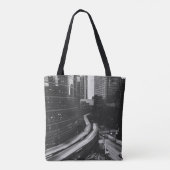 GRAYSCALE FOTO VAN DE STAD TOTE BAG (Achterkant)