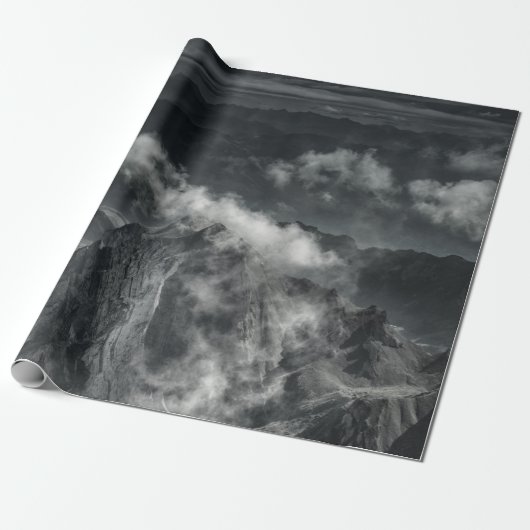 GRAYSCALE FOTO VAN HET BEREIK CADEAUPAPIER (Uitgerold)
