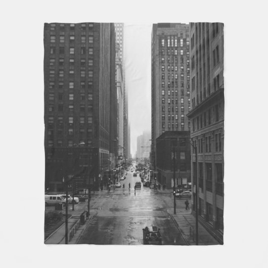 GRAYSCALE FOTO VAN STADSSTAAT FLEECE DEKEN (Voorkant)
