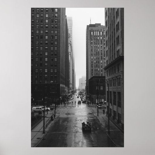 GRAYSCALE FOTO VAN STADSSTAAT POSTER (Voorkant)