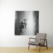 GRAYSCALE FOTO VAN TWEE ROUWBOTEN WANDKLEED (In Situ (horizontaal))