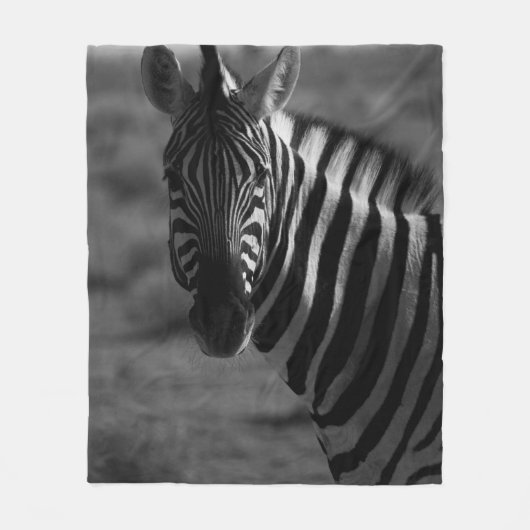 GRAYSCALE FOTO VAN ZEBRA FLEECE DEKEN (Voorkant)
