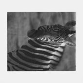 GRAYSCALE FOTO VAN ZEBRA FLEECE DEKEN (Voorkant (Horizontaal))
