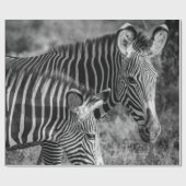 GRAYSCALE FOTO VAN ZEBRAS CADEAUPAPIER (Vlak)
