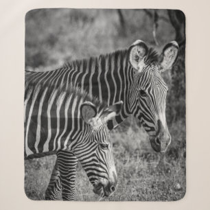GRAYSCALE FOTO VAN ZEBRAS SHERPA DEKEN