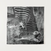 GRAYSCALE FOTO VAN ZEBRAS WANDKLEED (Voorkant (horizontaal))