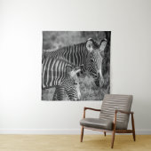 GRAYSCALE FOTO VAN ZEBRAS WANDKLEED (In situ)