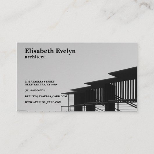 Grayscale-fotografie van Bridge Visitekaartje (Achterkant)