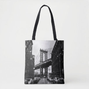 GRAYSCALE FOTOGRAFIE VAN BROOKLYN BRIDGE TOTE BAG
