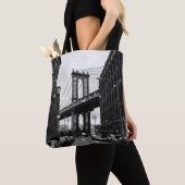 GRAYSCALE FOTOGRAFIE VAN BROOKLYN BRIDGE TOTE BAG (Dichtbij)