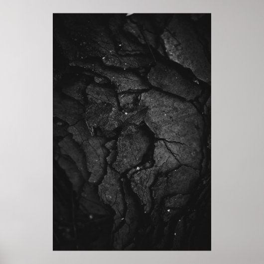 Grayscale-fotografie van de rotsvorming poster (Voorkant)
