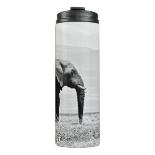 GRAYSCALE FOTOGRAFIE VAN ELEPHANT THERMOSBEKER