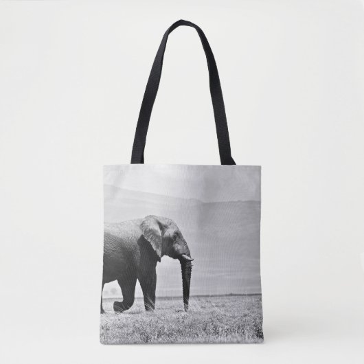 GRAYSCALE FOTOGRAFIE VAN ELEPHANT TOTE BAG (Voorkant)