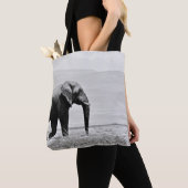GRAYSCALE FOTOGRAFIE VAN ELEPHANT TOTE BAG (Dichtbij)