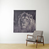 GRAYSCALE FOTOGRAFIE VAN LION WANDKLEED (In situ)