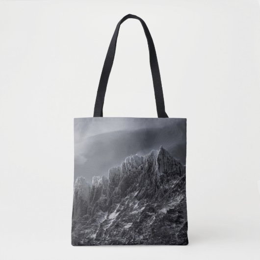 GRAYSCALE FOTOGRAFIE VAN MOUNTAIN TOTE BAG (Voorkant)