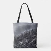 GRAYSCALE FOTOGRAFIE VAN MOUNTAIN TOTE BAG (Achterkant)