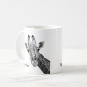 Grayscale Giraffe Pop Art Persoonlijke koffie Mok (Voorkant links)