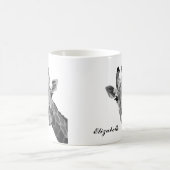 Grayscale Giraffe Pop Art Persoonlijke koffie Mok (Center)