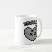 Grayscale Heart & Sword Poster Punk Rock Esthetisc Koffiemok (Voorkant rechts)