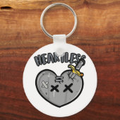 Grayscale Heart & Sword Poster Punk Rock Esthetisc Sleutelhanger (Achterkant)