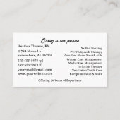 Grayscale Home Health Services Visitekaartje (Achterkant)