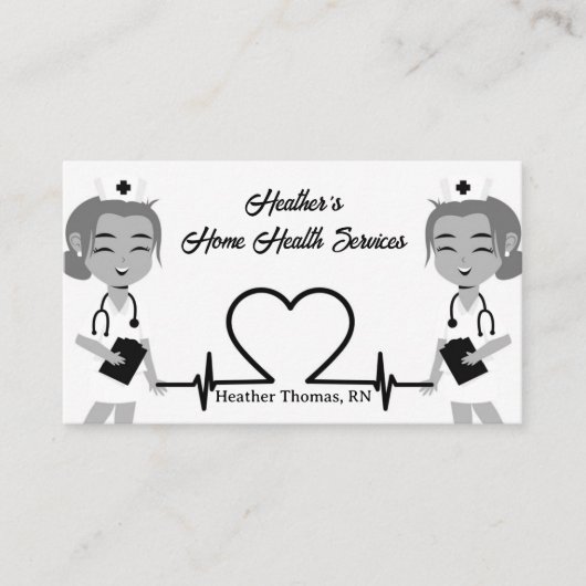 Grayscale Home Health Services Visitekaartje (Voorkant)