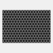 Grayscale Honeycomb — Papieren pakbladen Inpakpapier Vel (Voorkant 3)