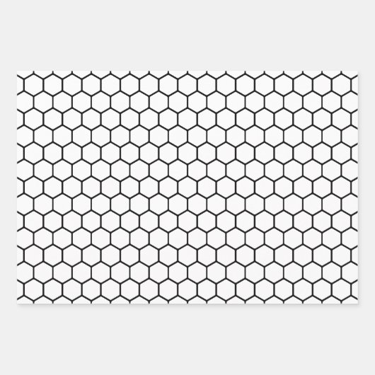 Grayscale Honeycomb — Papieren pakbladen Inpakpapier Vel (Voorkant)