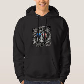 Grayscale Horse Art met zonnebril van Amerikaanse  Hoodie (Voorkant)