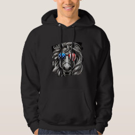 Grayscale Horse Art met zonnebril van Amerikaanse  Hoodie