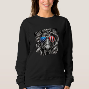 Grayscale Horse Art met zonnebril van Amerikaanse Trui