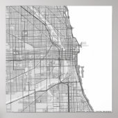 Grayscale-kaart van Chicago Poster (Voorkant)