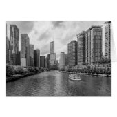Grayscale-kaart voor Chicago River en Trump Tower (Voorkant Horizontaal)