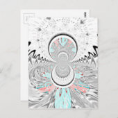 Grayscale Kaleidoscope Art Print Briefkaart (Voorkant / Achterkant)