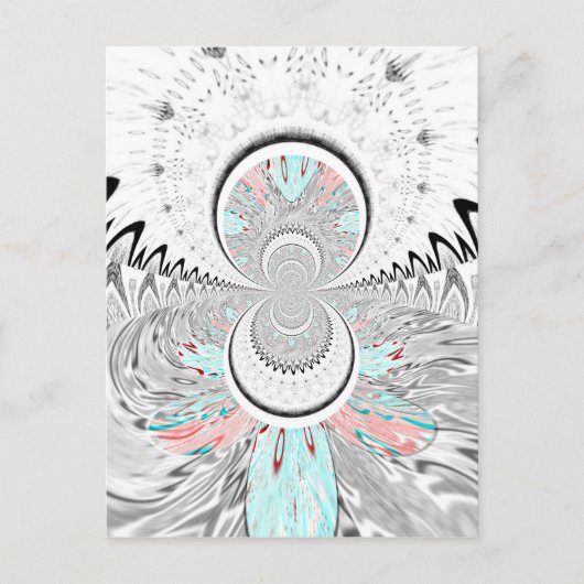 Grayscale Kaleidoscope Art Print Briefkaart (Voorkant)