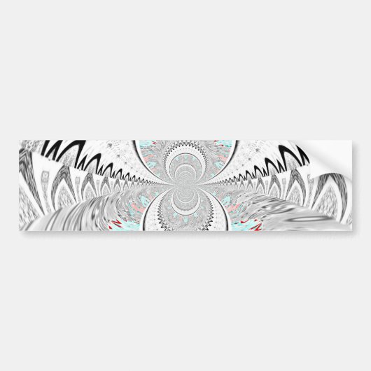 Grayscale Kaleidoscope Art Print Bumpersticker (Voorkant)