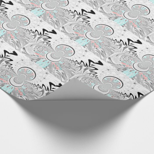 Grayscale Kaleidoscope Art Print Cadeaupapier (Hoek)