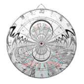 Grayscale Kaleidoscope Art Print Dartbord (Voorkant)