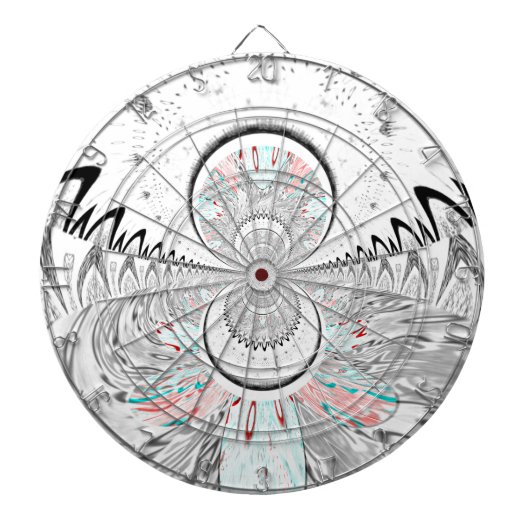 Grayscale Kaleidoscope Art Print Dartbord (Voorkant)