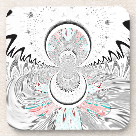 Grayscale Kaleidoscope Art Print Drankjes Onderzetter (Voorkant)