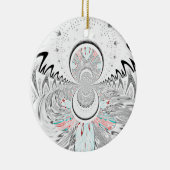 Grayscale Kaleidoscope Art Print Keramisch Ornament (Rechts)