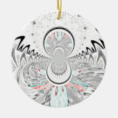 Grayscale Kaleidoscope Art Print Keramisch Ornament (Voorkant)