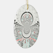 Grayscale Kaleidoscope Art Print Keramisch Ornament (Rechts)