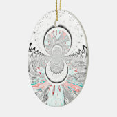 Grayscale Kaleidoscope Art Print Keramisch Ornament (Links)
