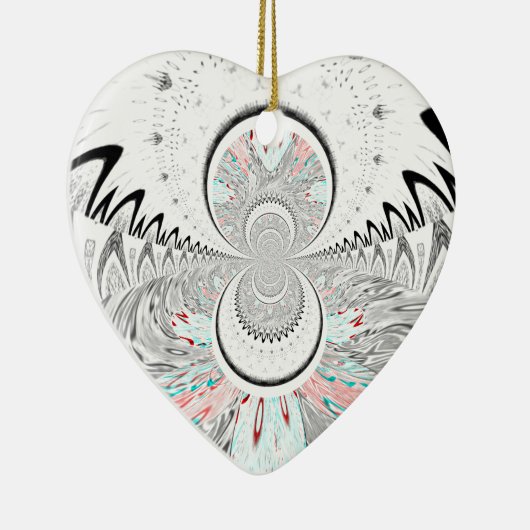 Grayscale Kaleidoscope Art Print Keramisch Ornament (Rechts)